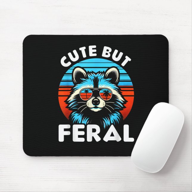 Colourful Racoon With Sunglasses Racoon Mouse Mat (With Mouse)