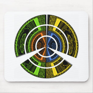 Colourful Radial Art Print Mouse Mat