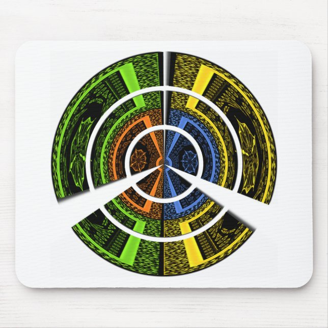 Colourful Radial Art Print Mouse Mat (Front)