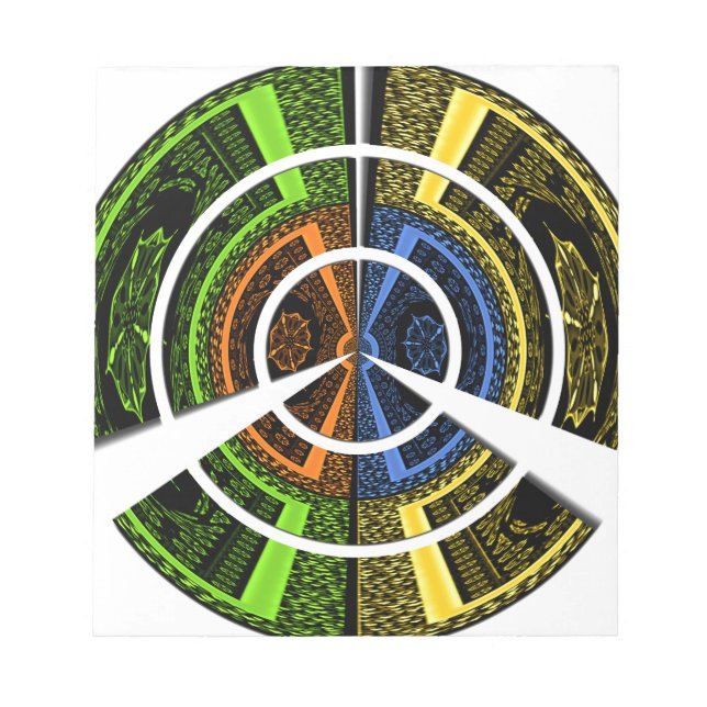 Colourful Radial Art Print Notepad (Front)