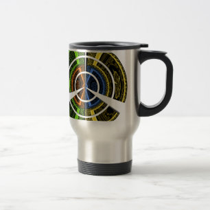 Colourful Radial Art Print Travel Mug