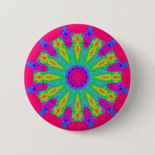 Colourful Radial Pattern: 6 Cm Round Badge