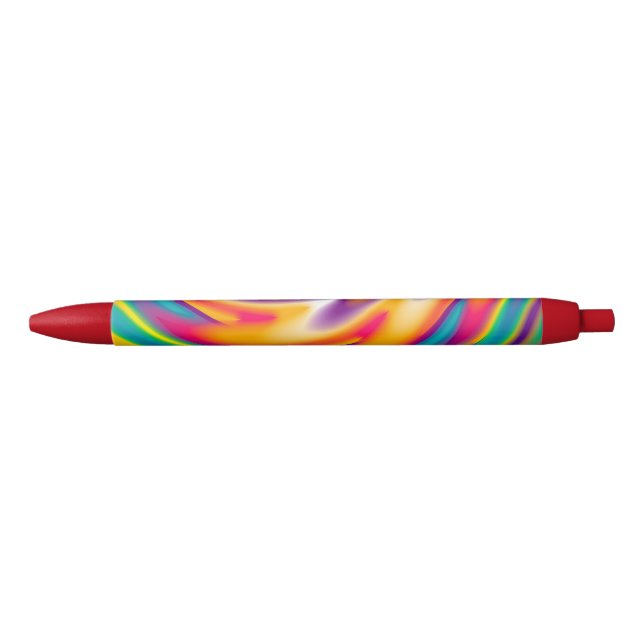 Colourful radial pattern black ink pen (Front)