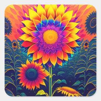 Colourful, Radiant Sunflowers Sticker