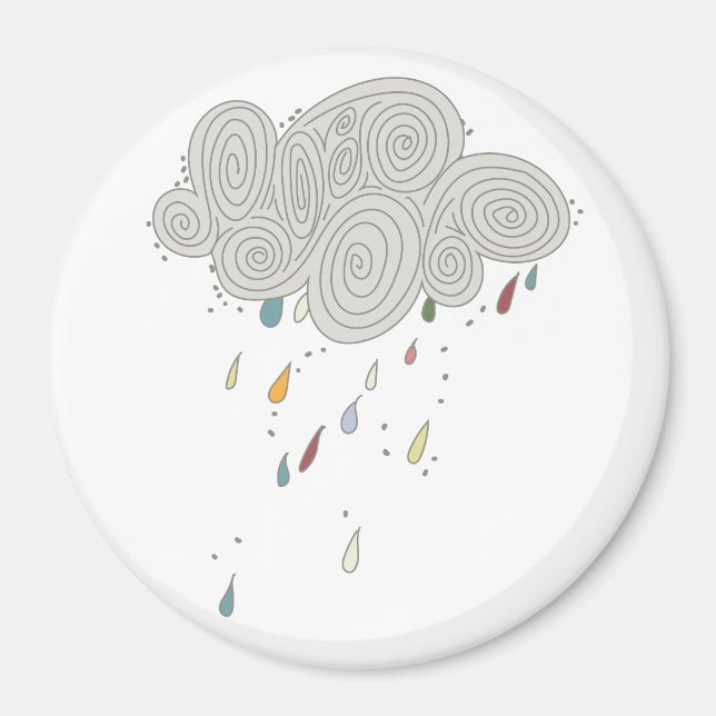 Colourful Rain Cloud Magnet (Front)