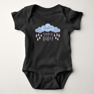 Colourful Rain Drops And Clouds Magical Baby Bodysuit