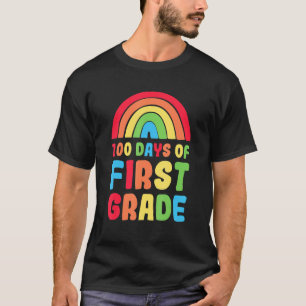 Colourful Rainbow 100 Days Of First Grade Day Of S T-Shirt