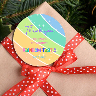 Colourful Rainbow 1st Birthday  Classic Round Sticker