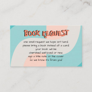 Colourful Rainbow Abstract Baby Shower Book Reques Enclosure Card
