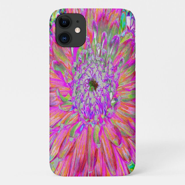 Colourful Rainbow Abstract Decorative Dahlia Flowe Case-Mate iPhone Case (Back)