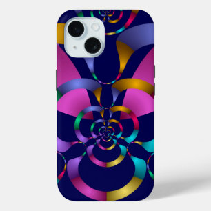 Colourful Rainbow Abstract Geometric Pattern iPhone 15 Case