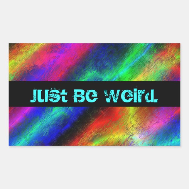 colourful rainbow abstract texture just be weird rectangular sticker (Front)