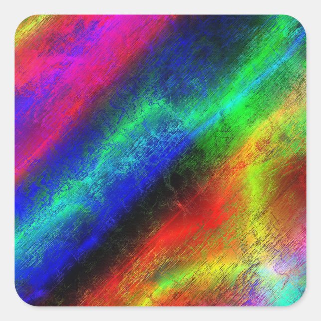 colourful rainbow abstract texture square sticker (Front)