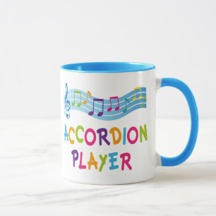 Colourful Rainbow Accordion Player Gift Mug
