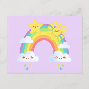 Colourful Rainbow Aesthetic Postcard