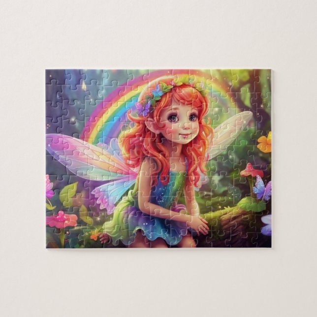 Colourful Rainbow and Cute Fairy Jigsaw Puzzle (Horizontal)