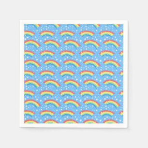 Colourful Rainbow and Snowflake Pattern Napkin
