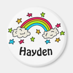 Colourful Rainbow and Stars Kids Name Magnet