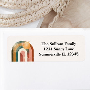 Colourful Rainbow and Sun Baby Shower Address