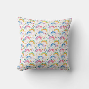 Colourful Rainbow and Tree Seamless Pattern Cushion
