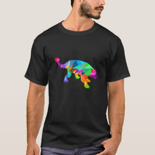 Colourful Rainbow Ankylosaurus Dinosaur T-Shirt