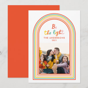 Colourful rainbow arch 1 photo Christmas Holiday Card