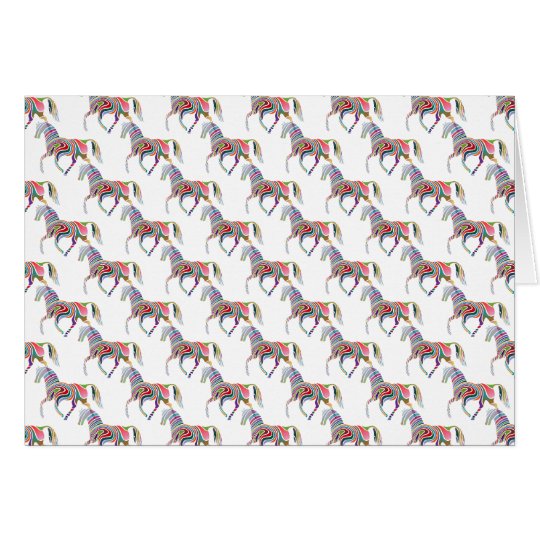 Colourful Rainbow Artistic Horse Pattern Card