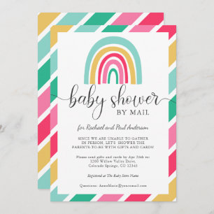 Colourful Rainbow Baby Shower By Mail Invitation