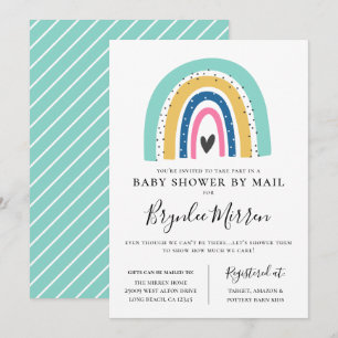 Colourful Rainbow Baby Shower By Mail Invitation