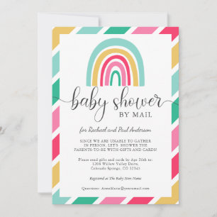 Colourful Rainbow Baby Shower By Mail Invitation