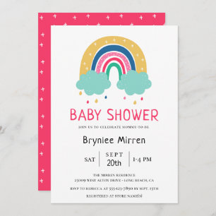 Colourful Rainbow Baby Shower Invitation