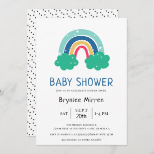 Colourful Rainbow Baby Shower Invitation