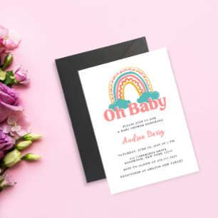 Colourful Rainbow Baby Shower Invitation