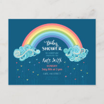 Colourful Rainbow Baby Shower Invitations