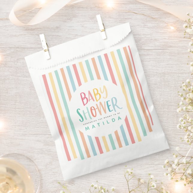 Colourful rainbow baby shower party favour bags (Clipped)