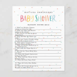 Colourful rainbow baby shower party game flyer