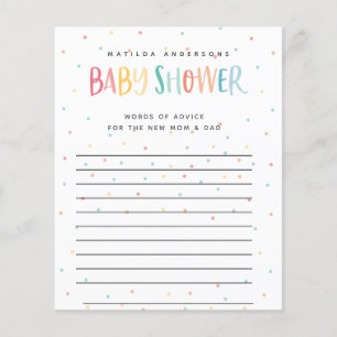 Colourful rainbow baby shower party game flyer