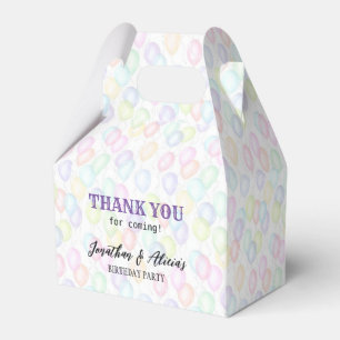 Colourful Rainbow Balloon Joint Birthday Party Favour Box