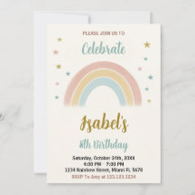 Colourful Rainbow Birthday Invitation