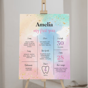 Colourful Rainbow Birthday Milestone Poster