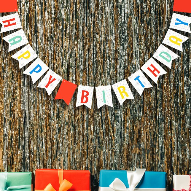 Colourful Rainbow Birthday Party Bunting Banner (Creator Uploaded)