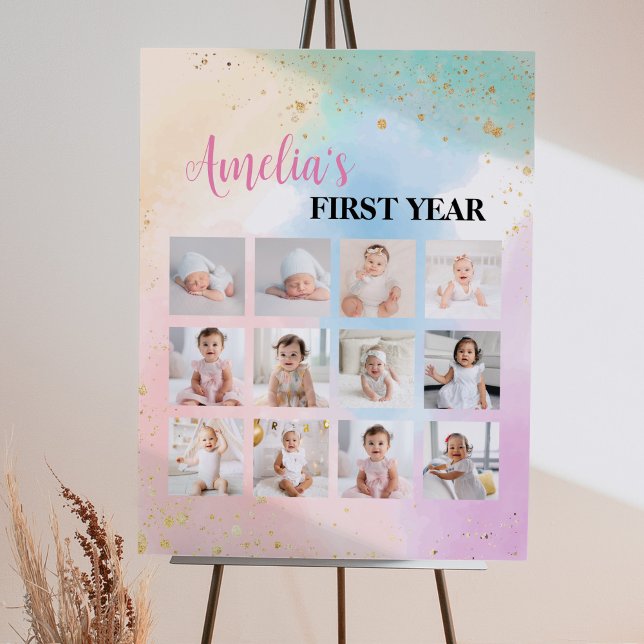 Colourful Rainbow Birthday Photo Milestone Sign (Creator Uploaded)