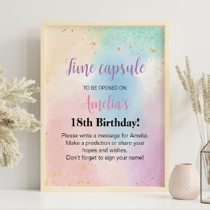Colourful Rainbow Birthday Time Capsule Sign