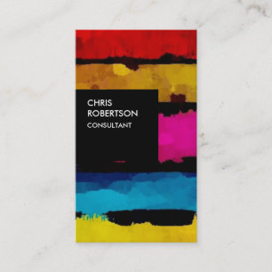 Colourful Rainbow Black Creative Business Card