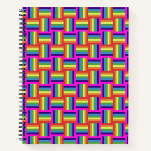 Colourful Rainbow Block Pattern Notebook
