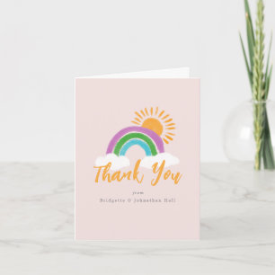 Colourful Rainbow Boho Baby Shower Thank You Card