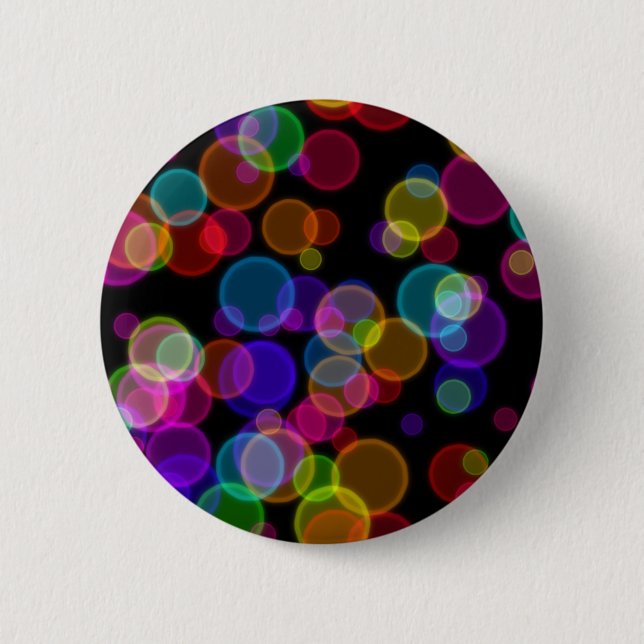 Colourful Rainbow Bokeh Bubbles 6 Cm Round Badge (Front)