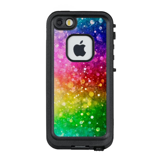 Colourful Rainbow Bokeh Glitter LifeProof iPhone Case (Back)