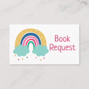 Colourful Rainbow Book Request Card