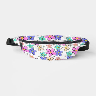 colourful rainbow bright flowers bumble bees flora bum bags